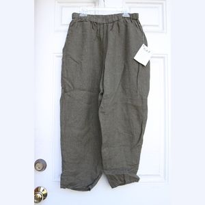 FLAX linen pants mushroom NWT S